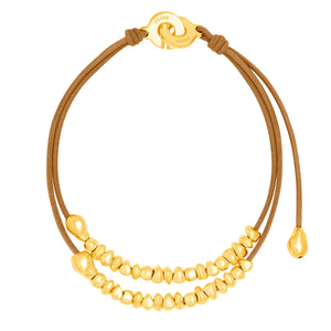 Corintio Gold. Double choker of  fabulous gold metalic pearls.
