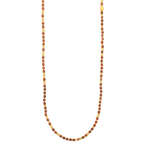 Lucerna. Classic and simple, elegant as it is, long stone and gold beads necklace 