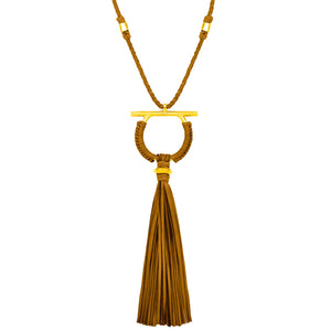 Omega Gold. Magnific natural woven leather and gold plated Omega pendant